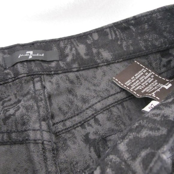 7 For All Mankind Black Patterned Skinny Jeans - Picture 2 of 13